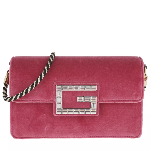 Gucci Shoulder Bag with Square G Velvet Pink Crossbody Bag