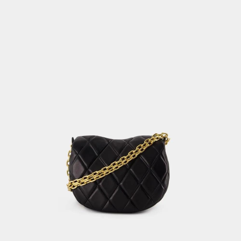 Burberry Hobo bags Small Rocking Wallet On Chain Leather Black in zwart