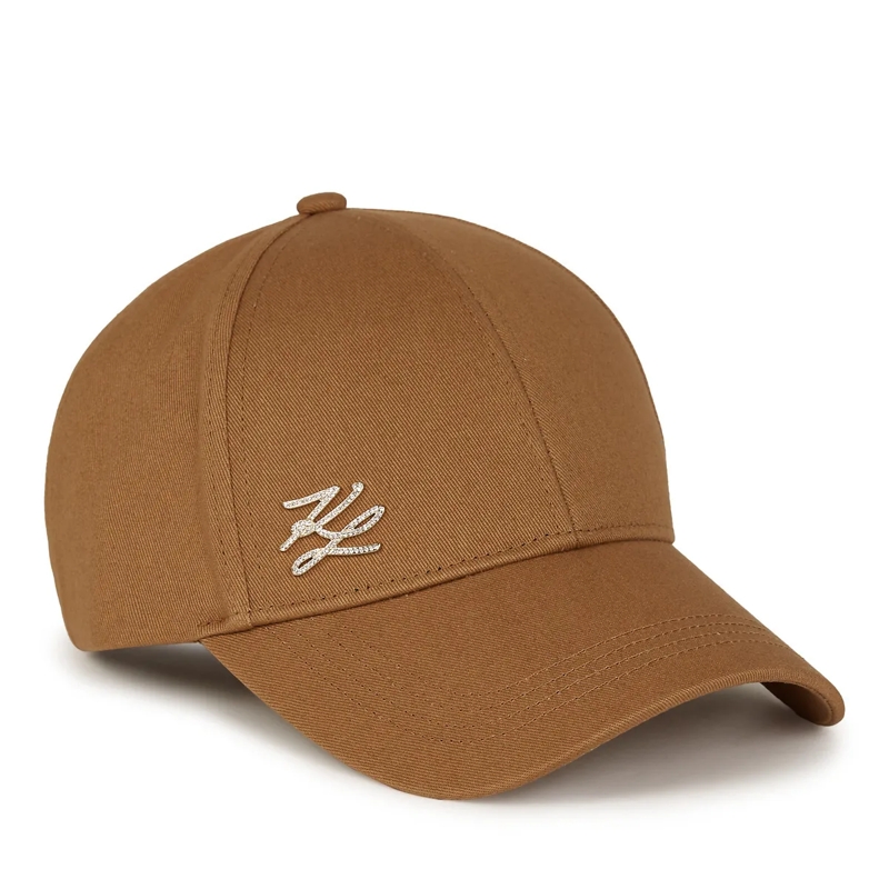 Karl Lagerfeld Mütze K/AUTOGRAPH KAPPE MIT PIN camel
