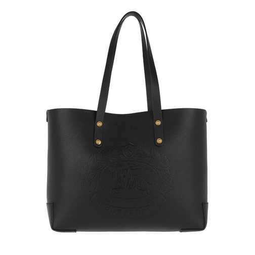 Burberry Small Embossed Crest Leather Tote Black Crossbody Bag