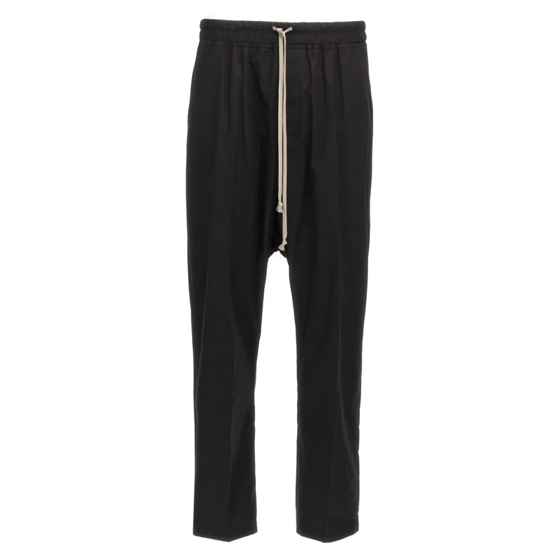 Rick Owens Pantalon de costume 'Drawstring Long' Pants Black