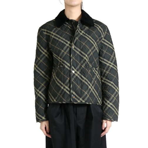 Burberry Veste de transition Green Padded Check Print Cotton Jacket Green