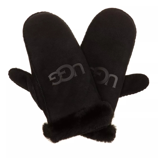 UGG Women Sheepskin Logo Black Glove