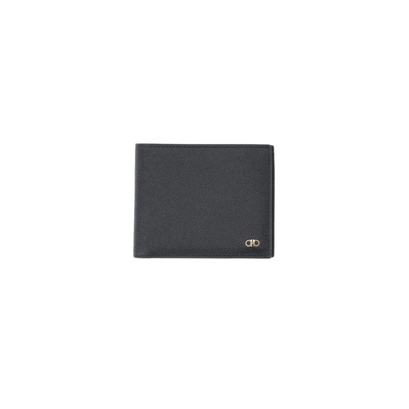 Salvatore Ferragamo Porte-monnaie Matte Black Minimalist Wallet With Timeless Design Black