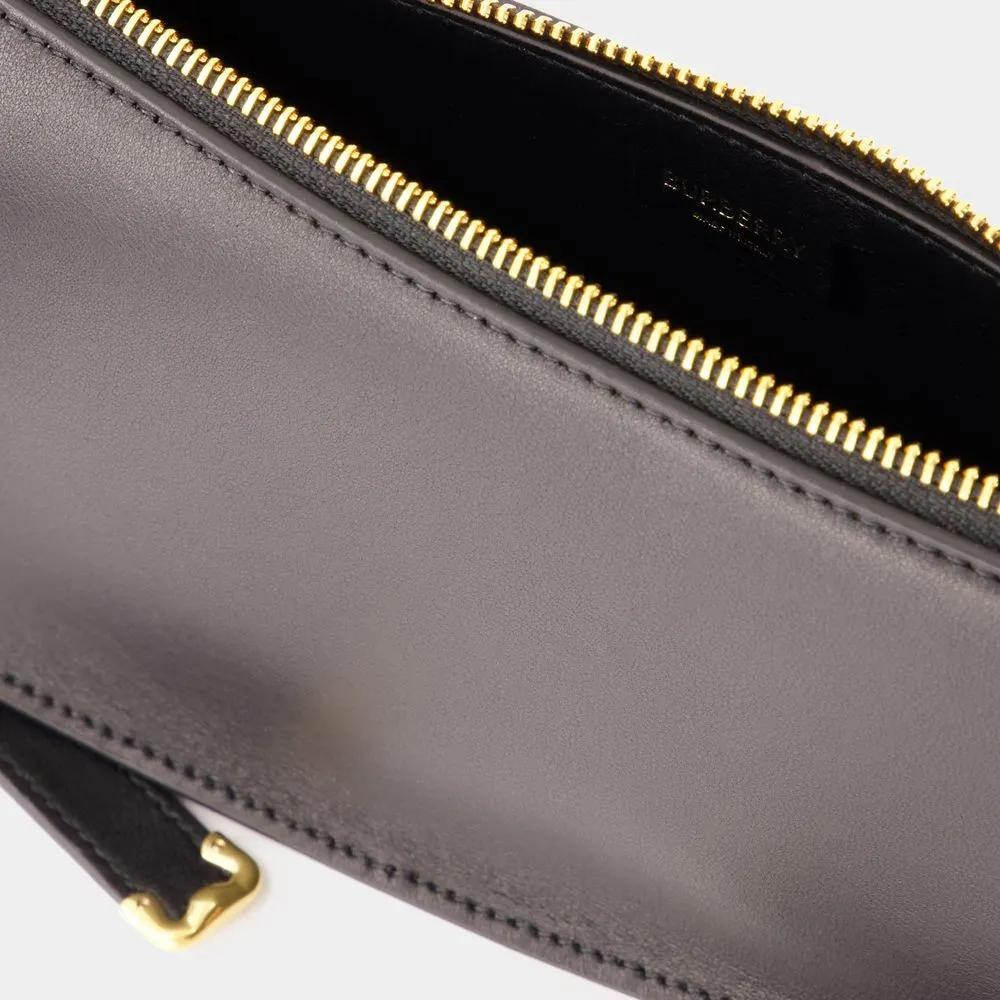 Burberry Hobo bags Mini Shield Sling Shoulder Bag Leather Black in zwart