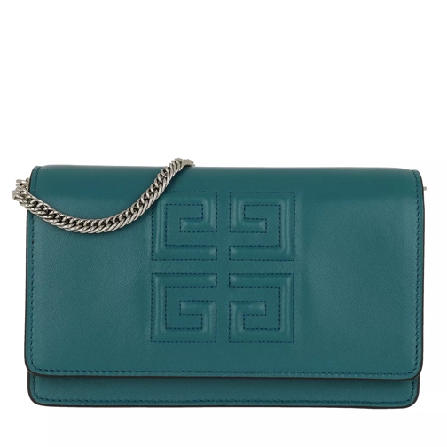 Givenchy Emblem Chain Wallet Leather Ocean Blue Crossbody Bag