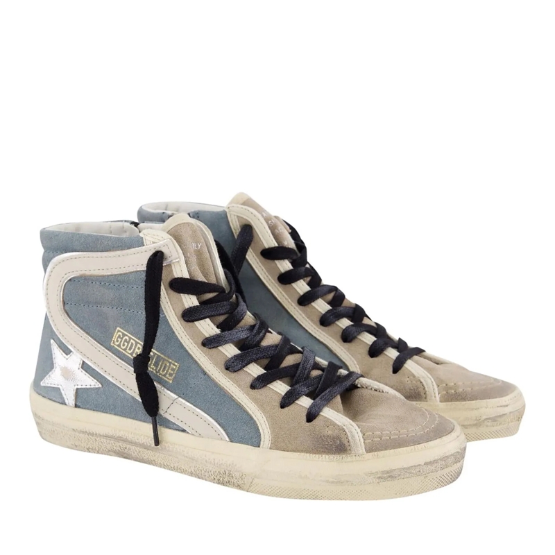Golden Goose Low-Top-Sneaker Dames Slide Wave blau