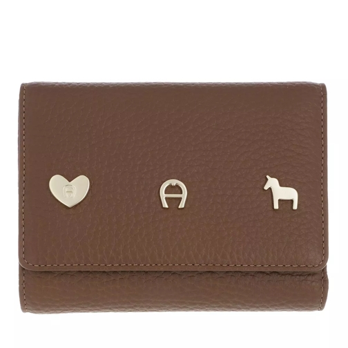 AIGNER Fashion Wallet Dark Toffee Brown Tri-Fold Portemonnaie