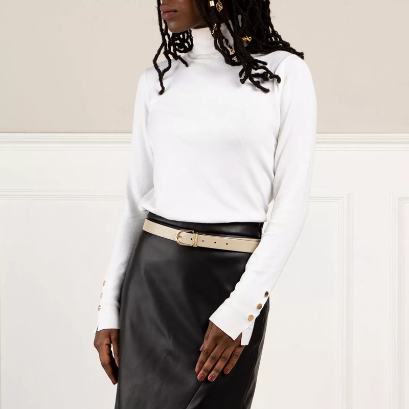 Emporio Armani Dünner Gürtel Eagle Belt Similnappa Black/Black/Ecru(Image 3)