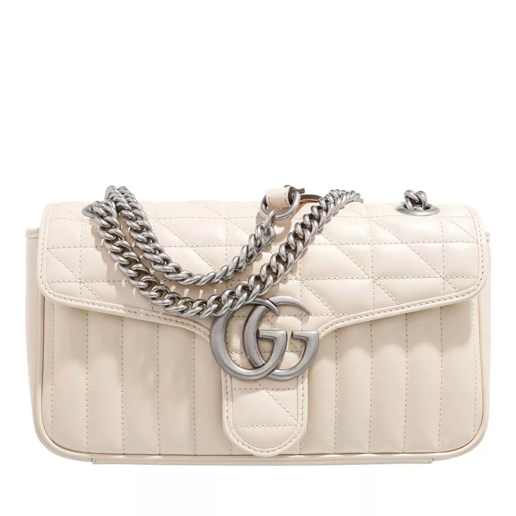 White Leather GG Marmont Matelassé Mini Bag