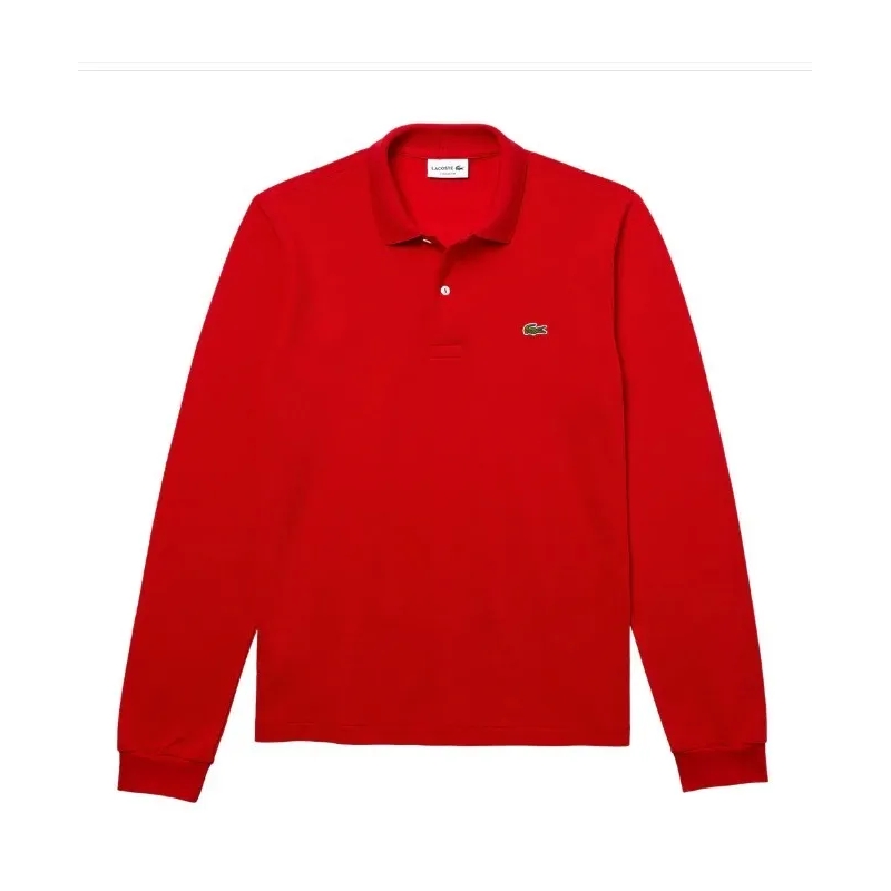 Lacoste Polohemd Timeless Red Polo With Ribbed Details Red