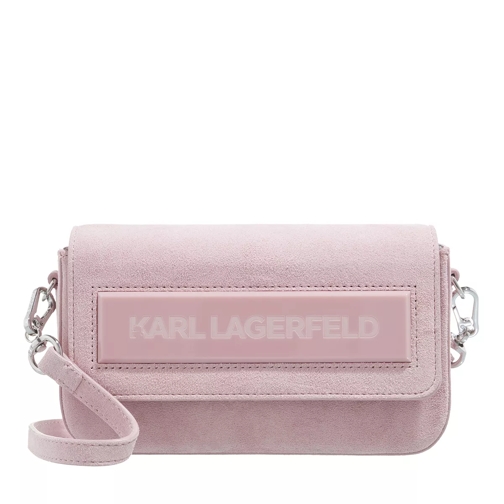 Karl Lagerfeld Essential K Sm Flap Shb Sued Pink Mist Crossbody Bag
