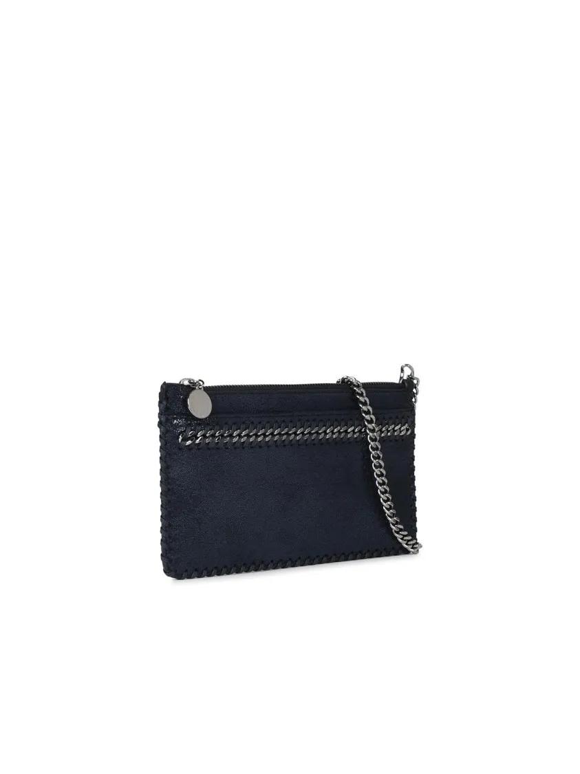 Stella McCartney Falabella Mini Clutch Bag In Blue Recycled Polyes Blue Clutch