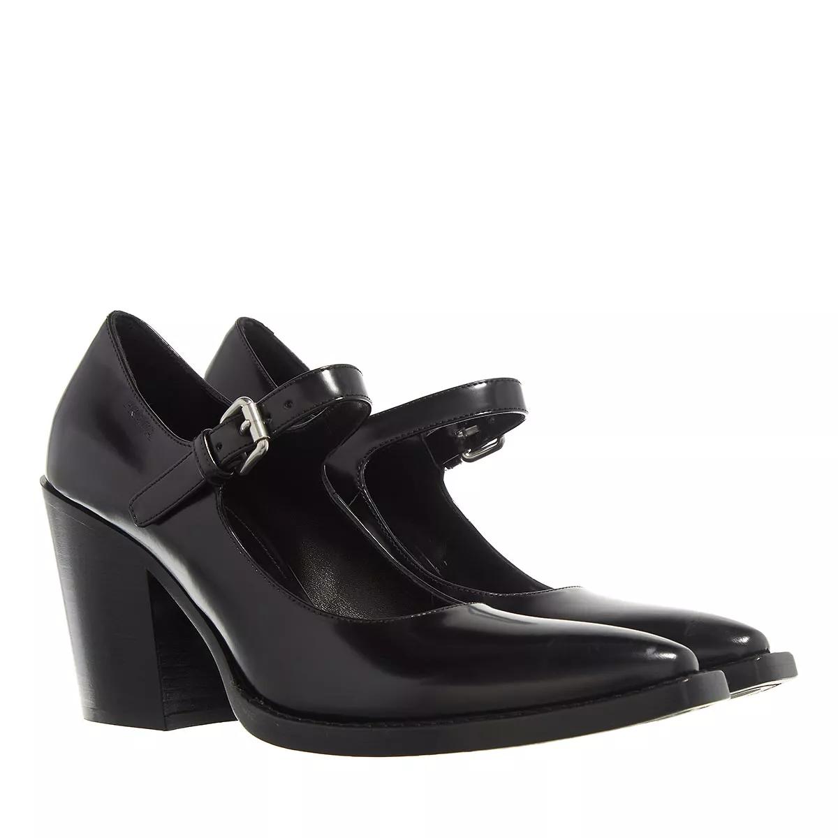 Pointed Toe Block Heel Pumps Black Pump