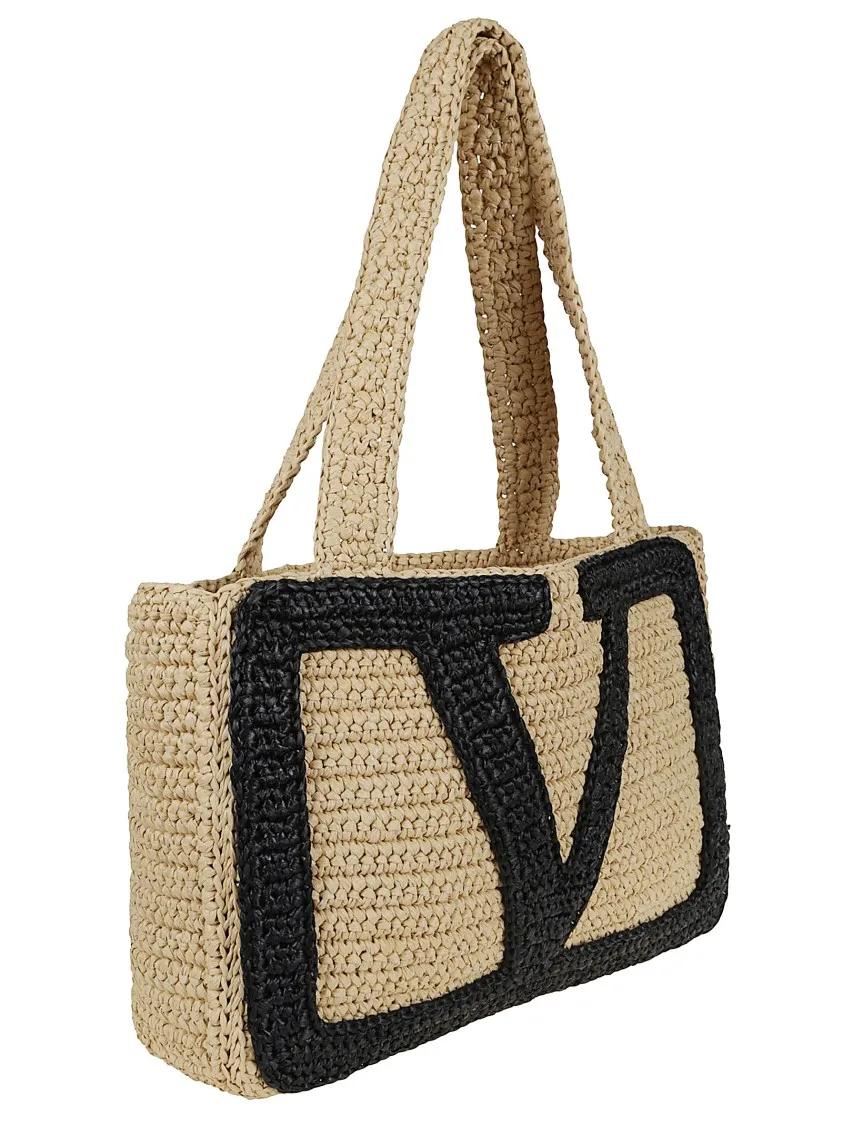 Valentino Garavani Shoppers & Totes Viva Superstar Crochet Medium Tote Bag in beige