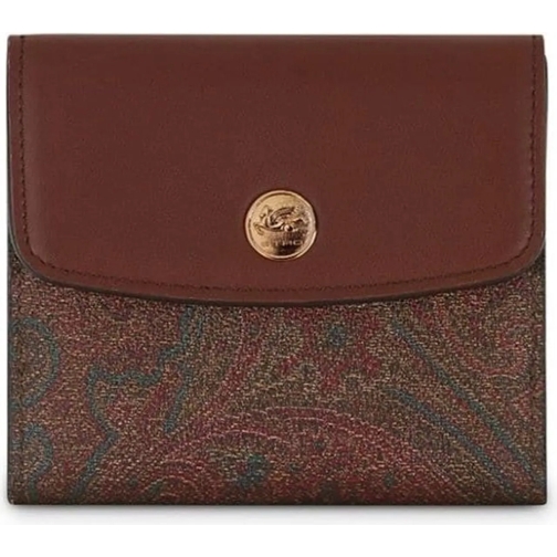 Etro Tri-Fold Portemonnaie portafoglio 11,5x10,5 brown schwarz