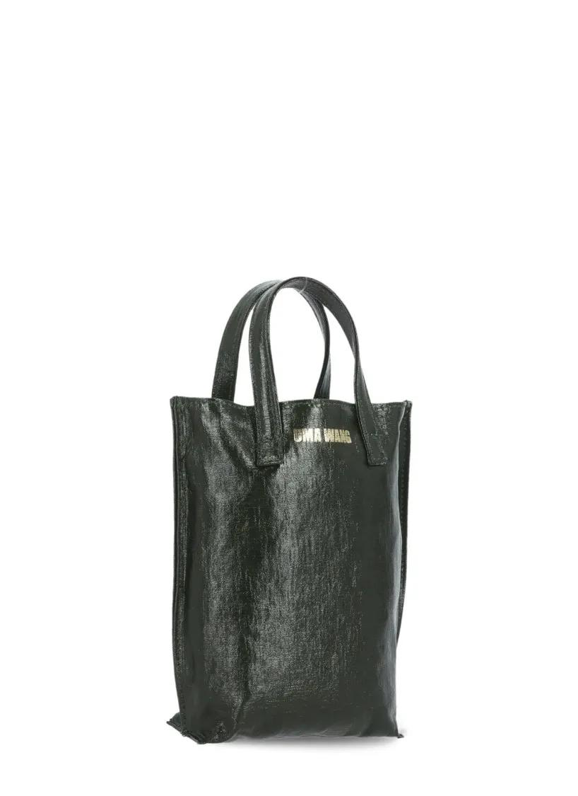 Uma Wang Shoppers & Totes Green Small Case Canvas Bag in zwart
