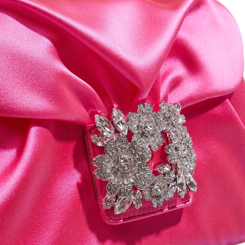 Roger Vivier Crossbody Bag Bouquet Strass Drape Mini Bag Rosetto Chiaro(Image 4)