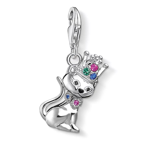 Thomas Sabo Charm Pendant Cat With Crown Black Anhänger