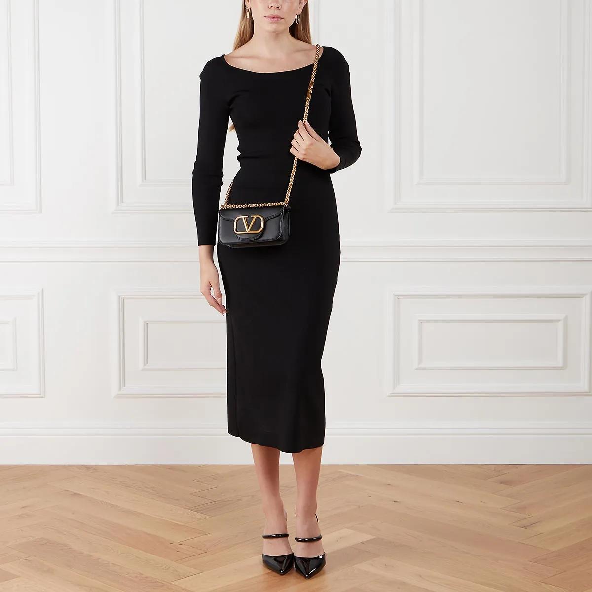 Valentino Garavani Zwarte VLogo Signature Schoudertas Black Dames