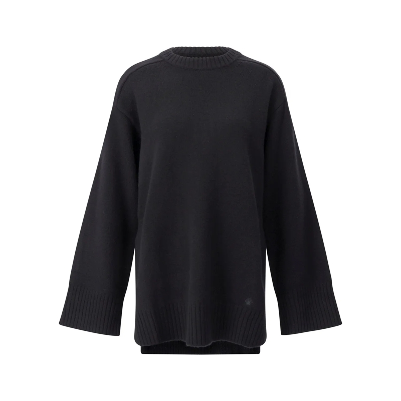 LouLou Trui Langer Pullover Safi Schwarz