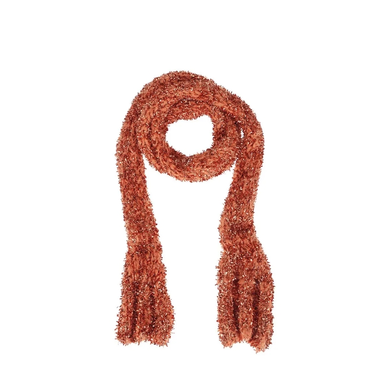 LUSSI Écharpe légère Lurex Cashmere And Silk Scarf Orange