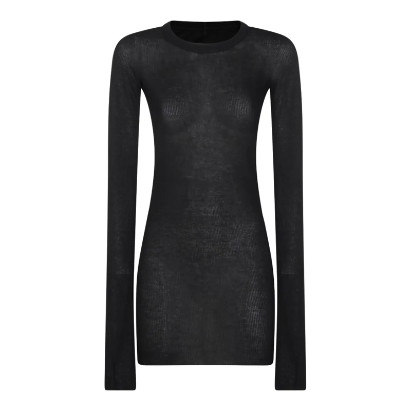 Rick Owens Trui Slim-Fit Viscose Knit Sweater Black