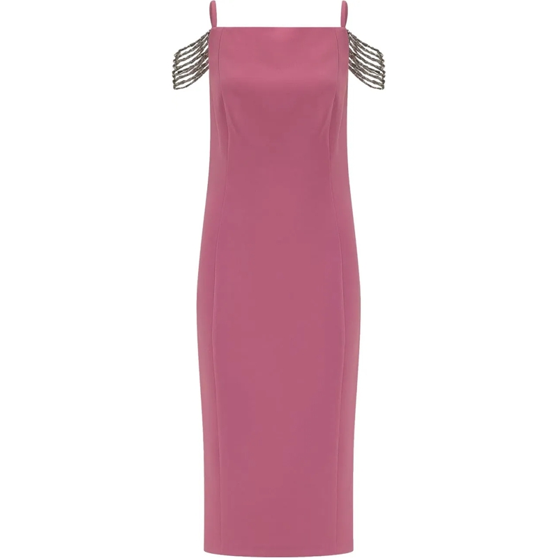 Pinko Robe longue Abito Lungo con Scollo a V rose