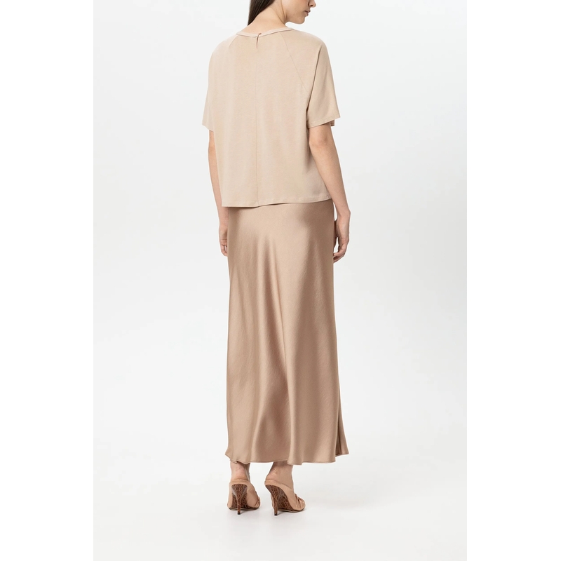 Luisa Cerano Top T-Shirt aus Seiden-Mix cappuccino(Image 4)