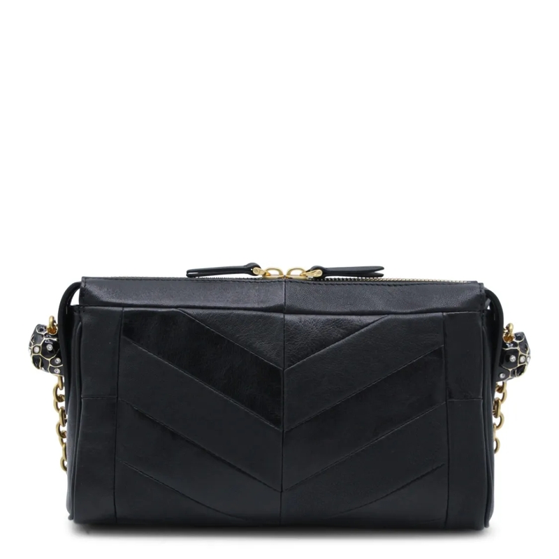 Valentino Garavani Sac à bandoulière Chevron Quilted Black Leather Handbag Black(Image 3)
