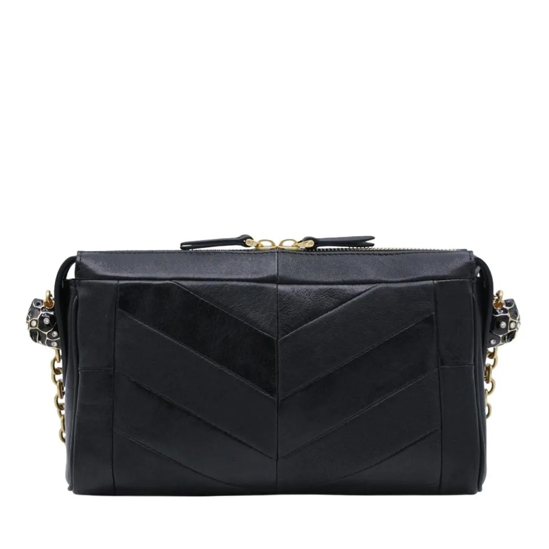 Valentino Garavani Schultertasche Chevron Quilted Black Leather Handbag Black