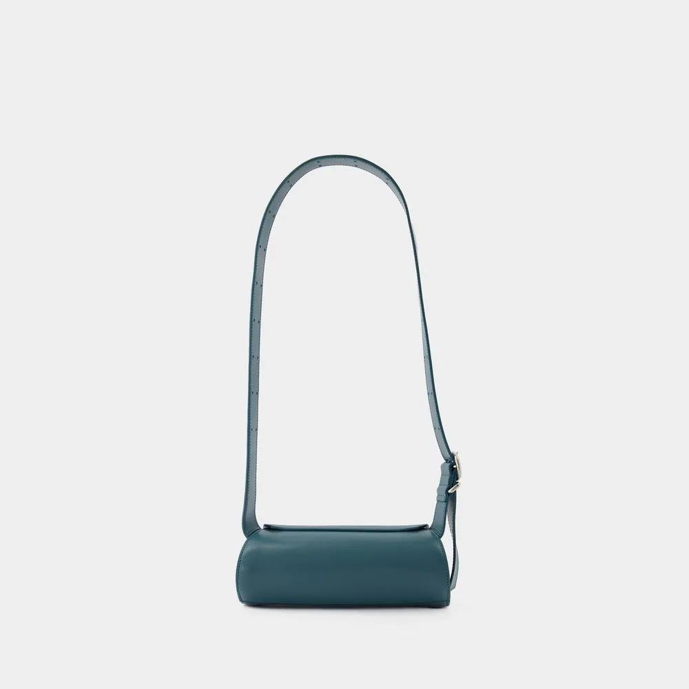 Jil Sander Shoppers Cannolo Mini Purse Leather Blue in blauw