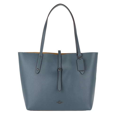 Coach Pebbled Leather Market Tote Dark Denim Marigold Tote
