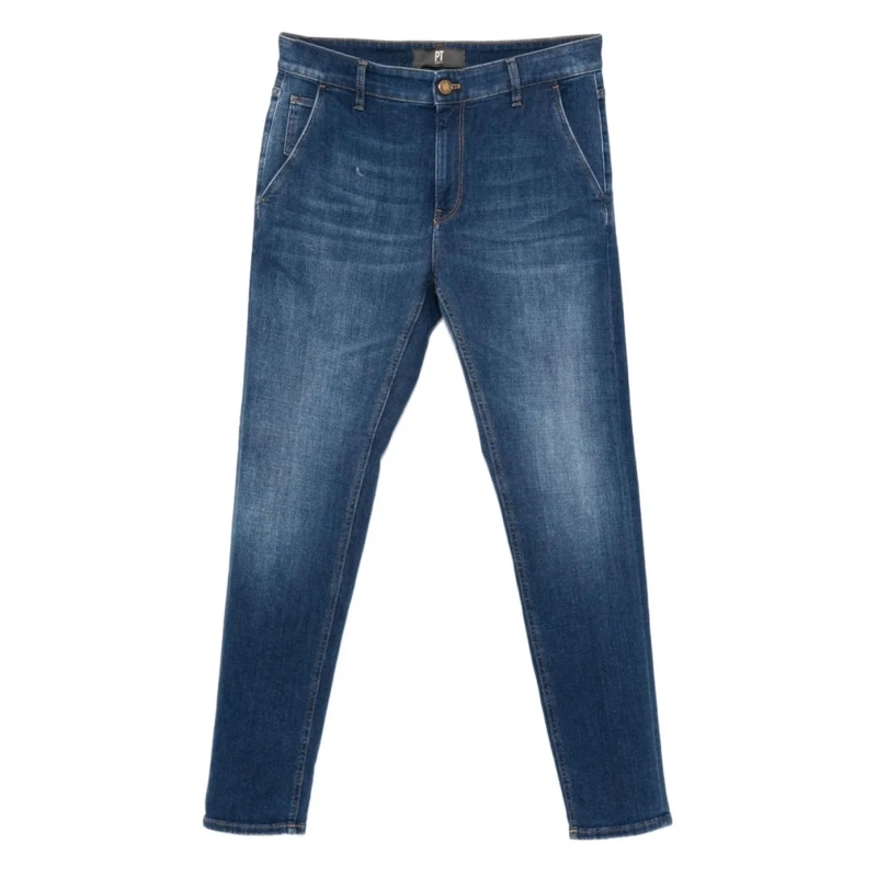 Pt Torino Jeans Slim-Fit Denim Jeans With Classic Five-Pocket Desi Blue