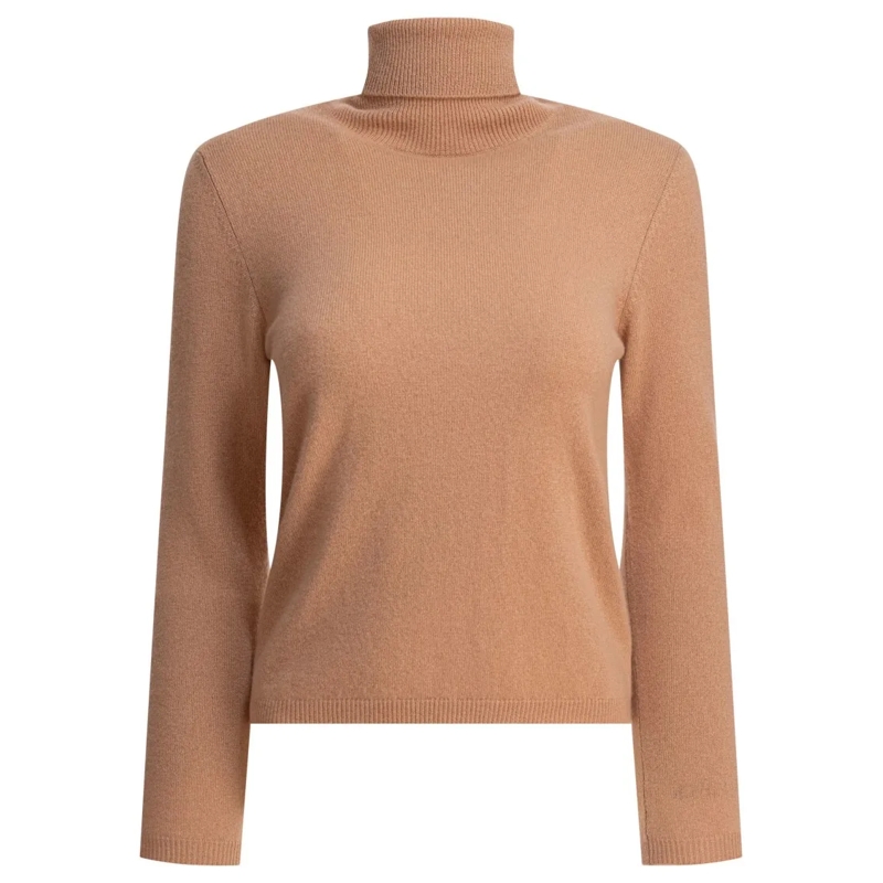 Kangra Rollkragenpullover Beige Cashmere Knitwear With High Turtleneck Brown