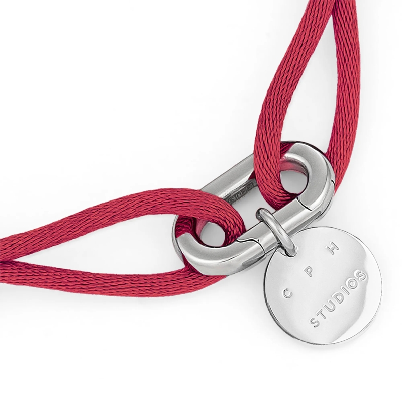 Copenhagen Armband Edelstahl Fabric Link burgundy(Image 4)