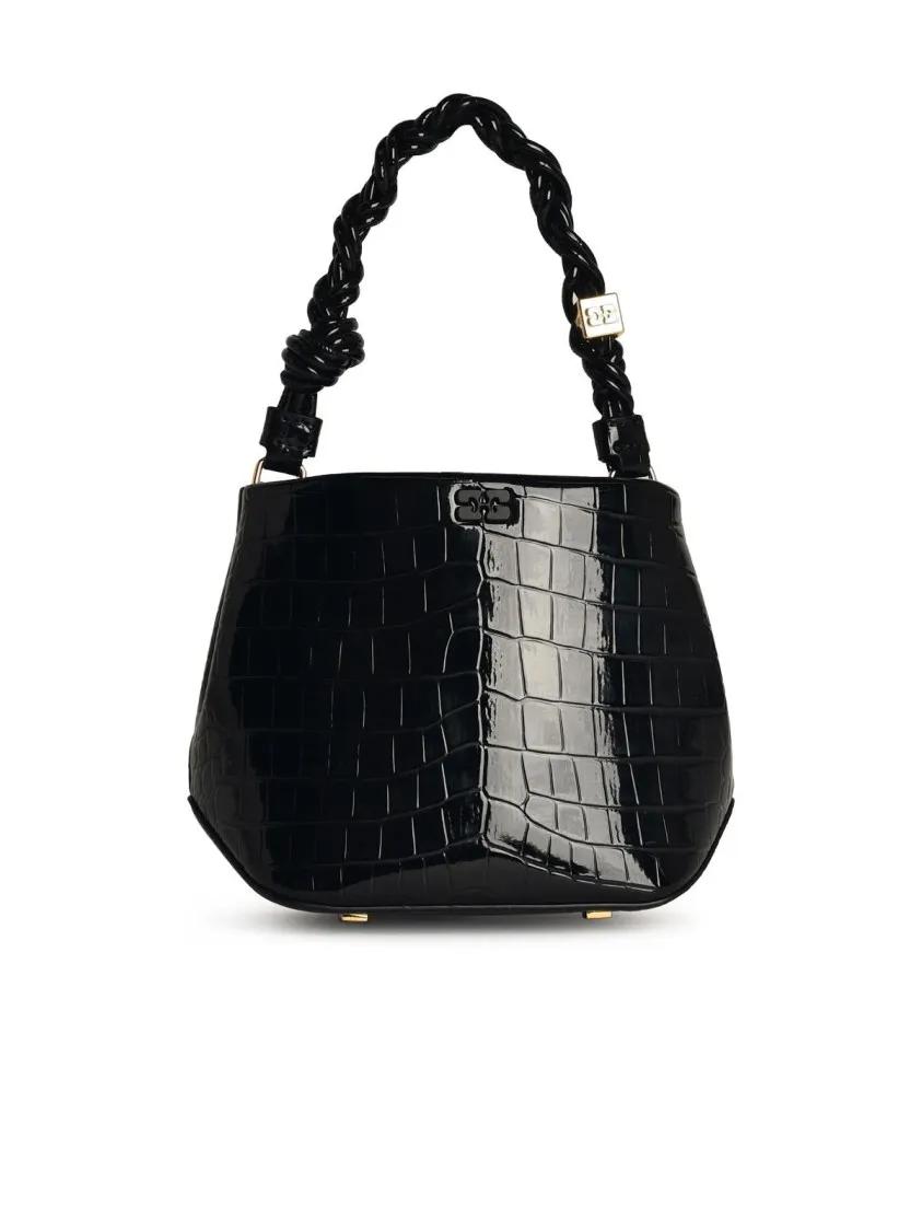 GANNI Beuteltaschen - %27Bou Cocco%27 Bucket Bag In Black Recycled Leather B - Gr. unisize - in Schwarz - für Damen