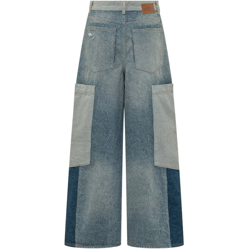 GANNI Boyfriend-Jeans Jeans Cargo Patchwork a Gamba Ampia blau(Image 2)