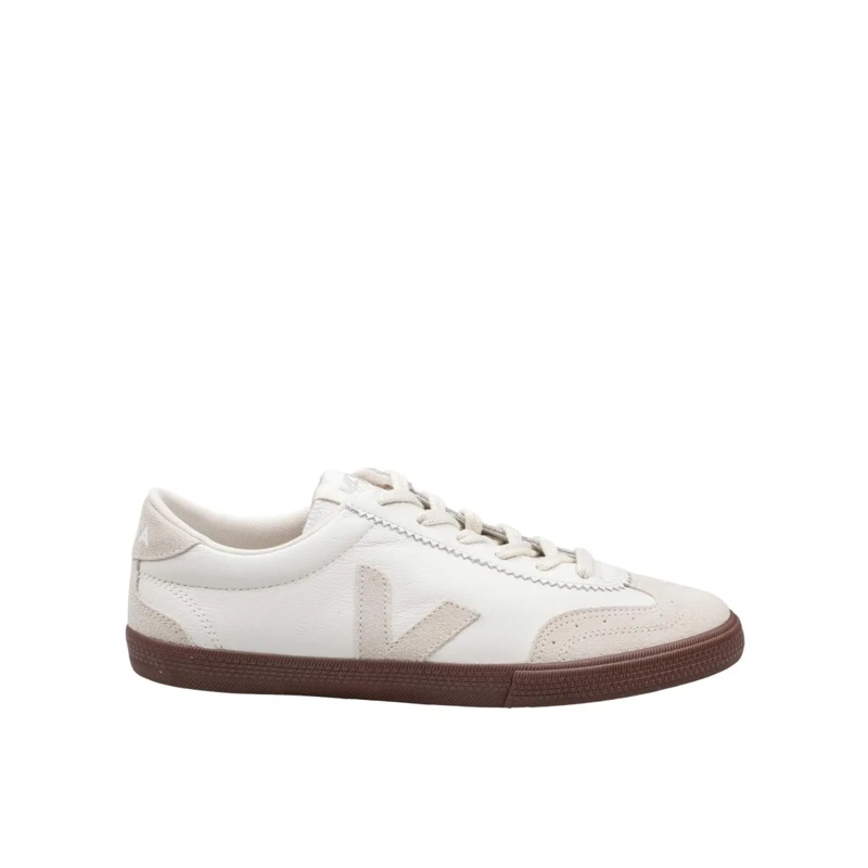 Veja Low-Top-Sneaker White/Natural Leather/Suede Blend Volley Sneakers White
