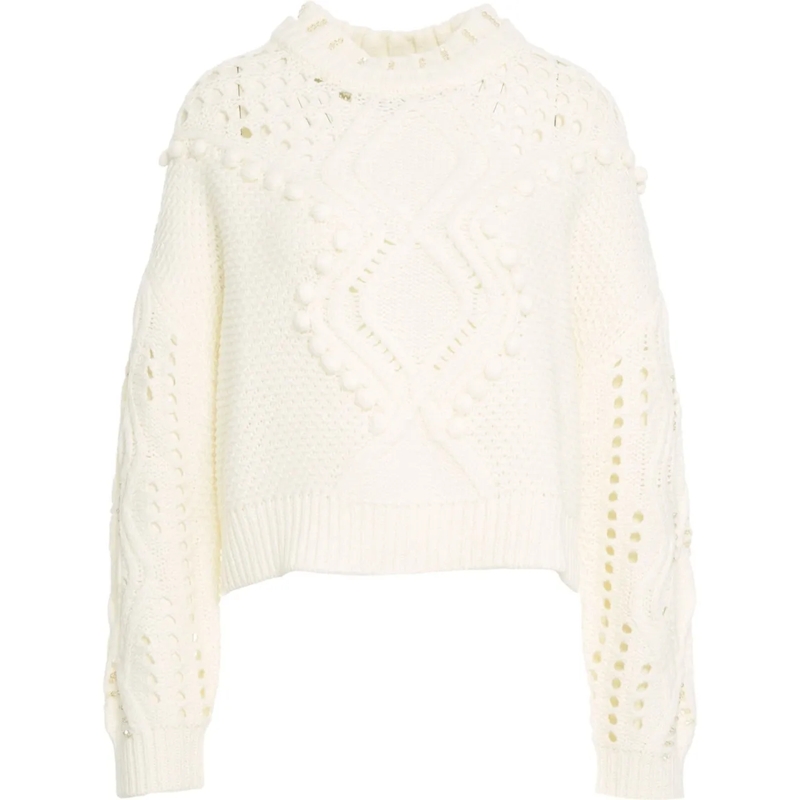 LIU JO  Sweater with cable knit pattern weiß