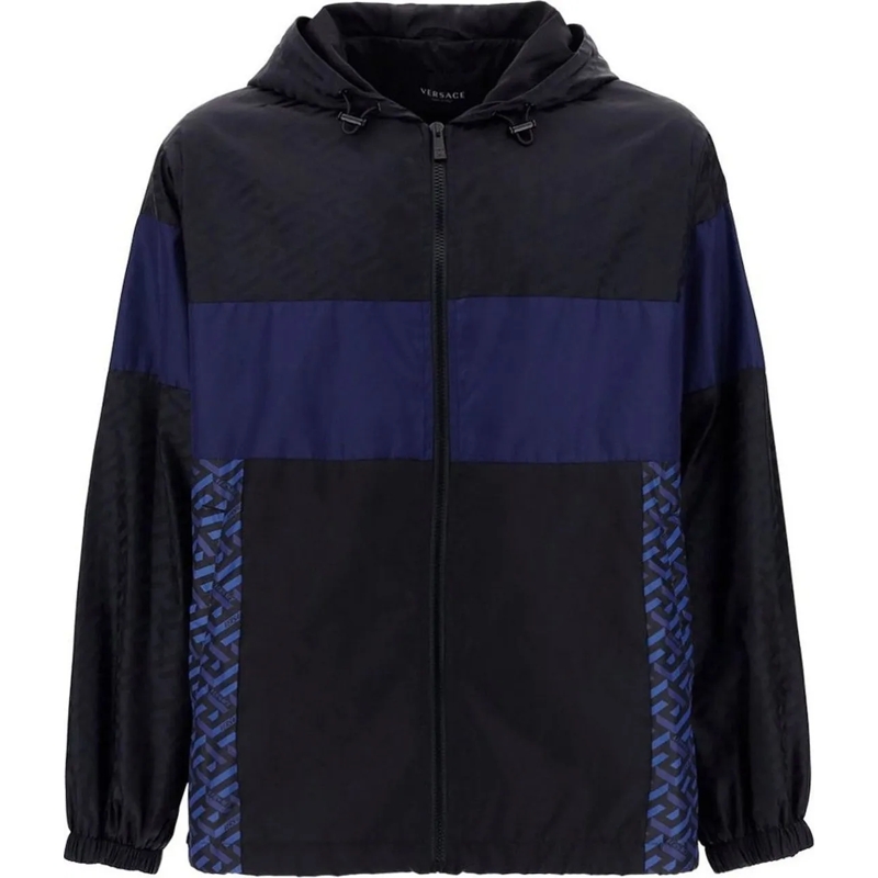 Versace Donsjas Versace Hooded Windbreaker Jacket blau