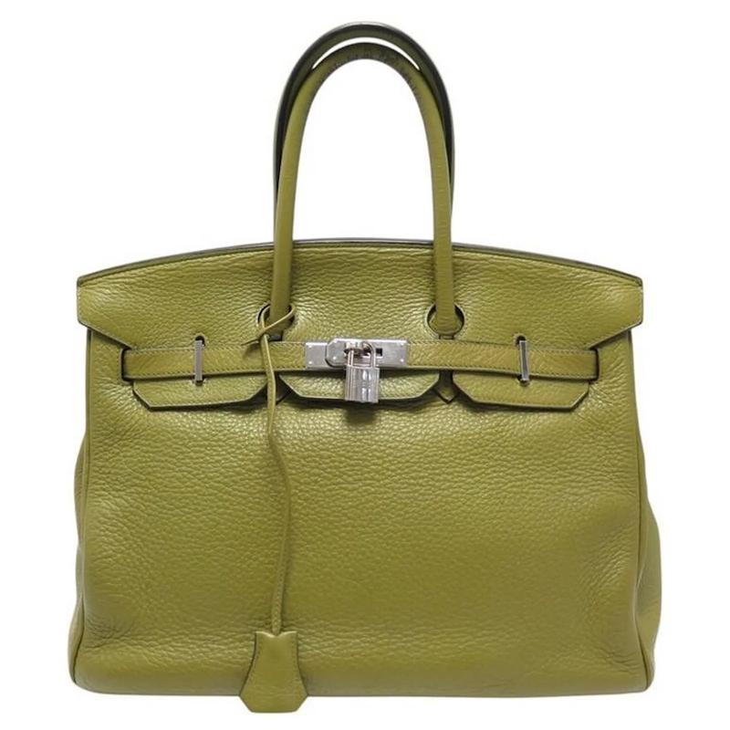 Hermès Schultertasche BIRKIN 35 HANDTASCHE 2007 TOGO-LEDER PISTAZIENGRÃœ grün