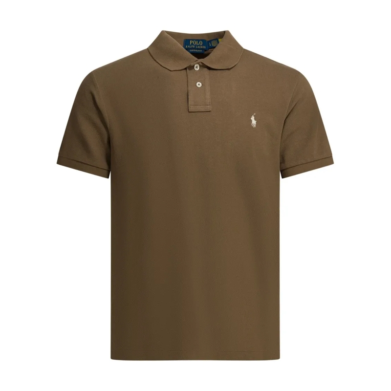 Polo Ralph Lauren Polohemd Solid Brown Polo Shirt With Traditional Collar And Grey