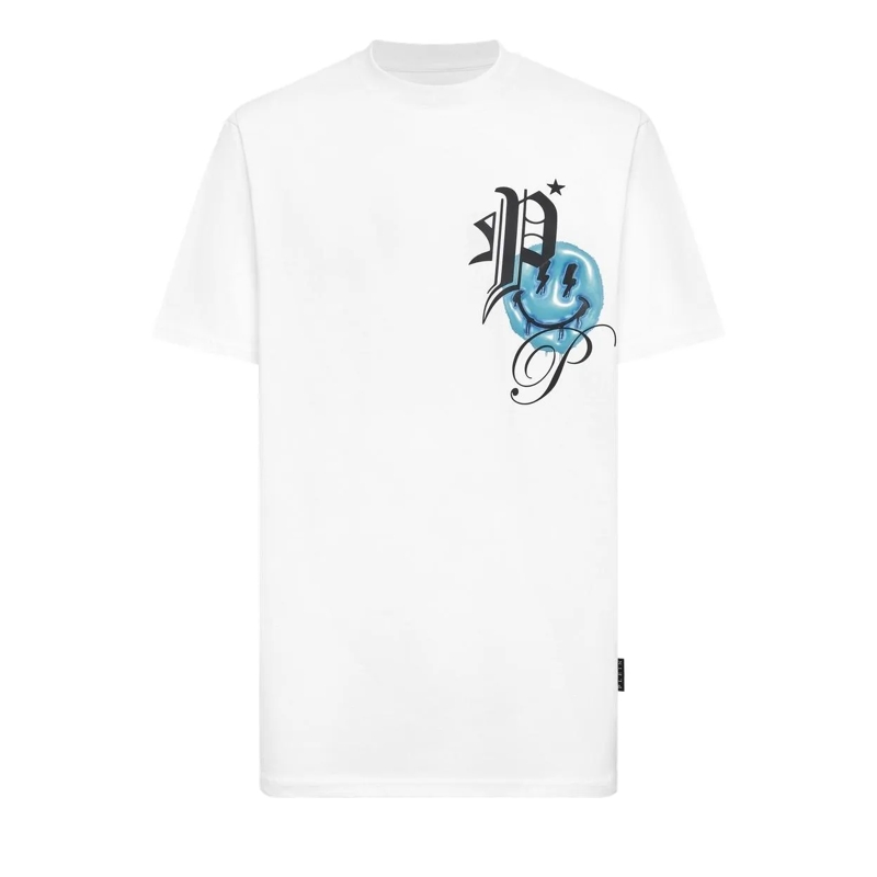 Philipp Plein T-Shirt T-Shirt Rundhalsausschnitt Ss Smile weiss