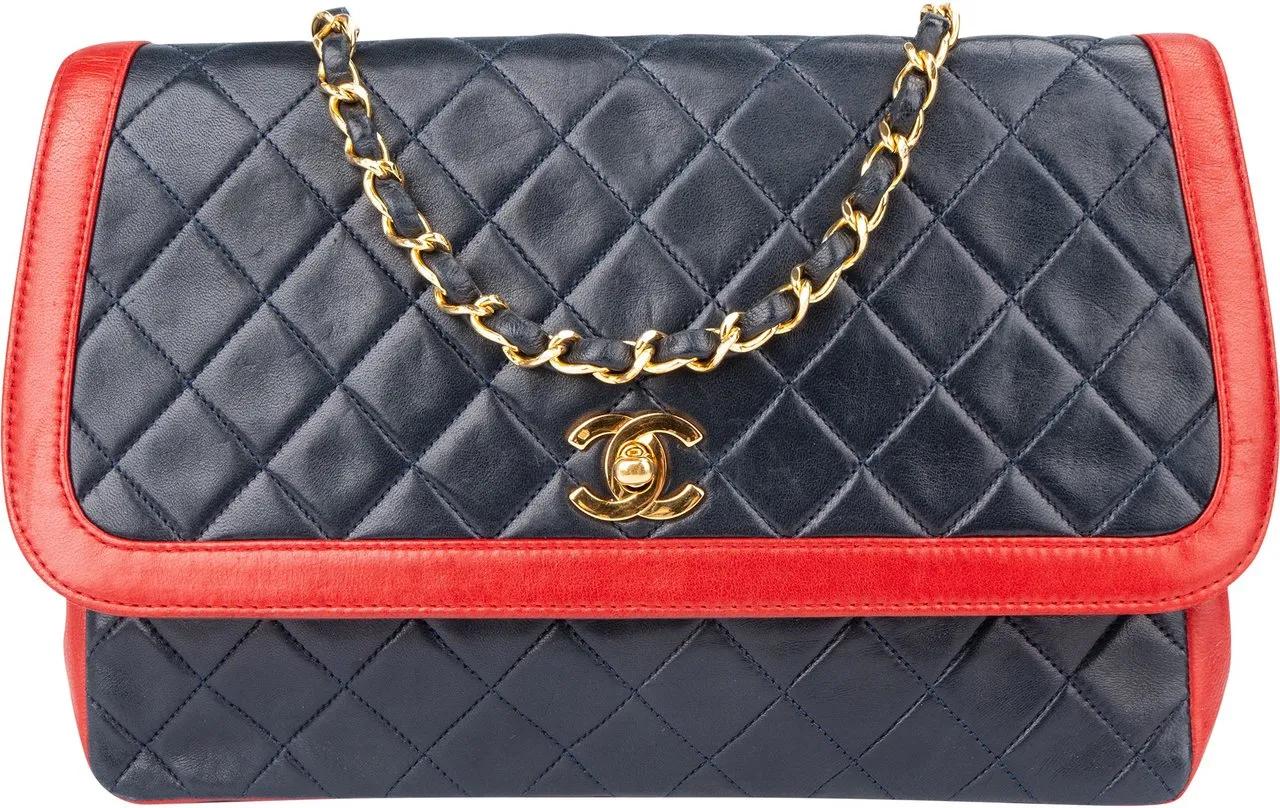 Chanel Crossbody Bags - Chanel Quilted Lambskin 24K Gold Single Flap Cross - Gr. unisize - in Blau - für Damen
