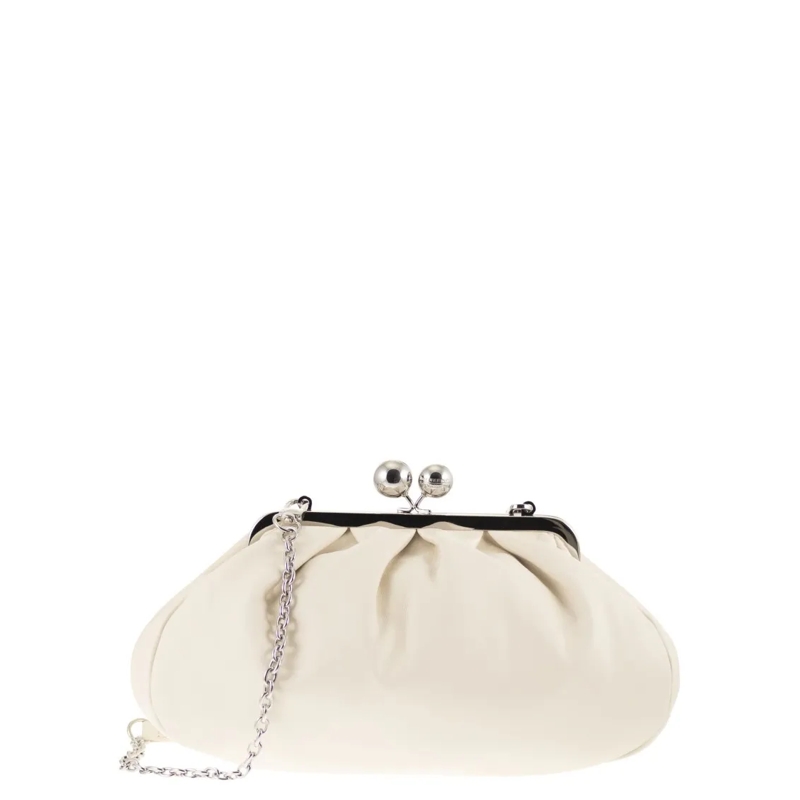 Max Mara Clutch Medium Nappa Leather Pastry Bag With Oversized Pro Neutrals