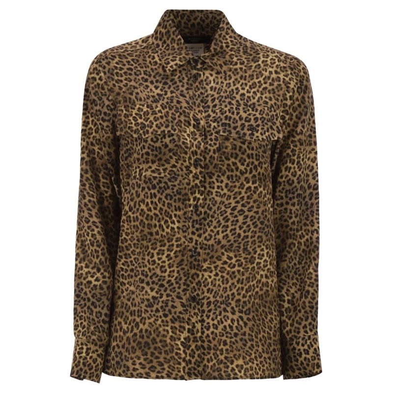 Max Mara Overhemd Wkdlemma - Printed Silk Shirt With Pockets Black