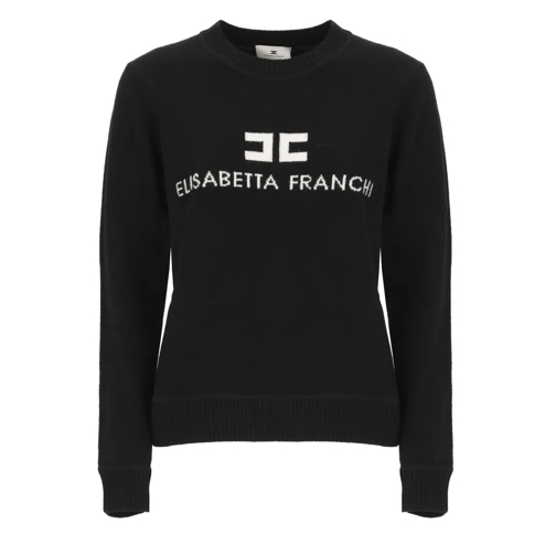 Elisabetta Franchi Pull Sweater With Logo Black