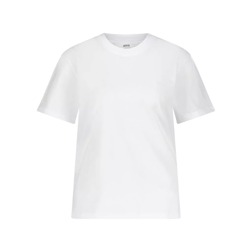 AMI Paris T-Shirt mit Logo-Stickerei 48104206795098 Weiß 