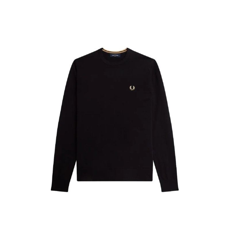 Fred Perry Pull Crewneck Cotton Sweater Black